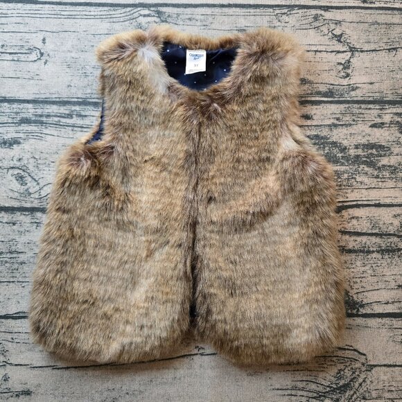 NWOT OshKosh B'gosh Faux Fur Vest Size 3T - Picture 1 of 6